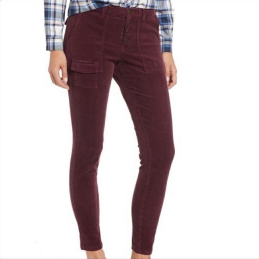 Caslon Burgundy Fig Corduroy Utility Pants